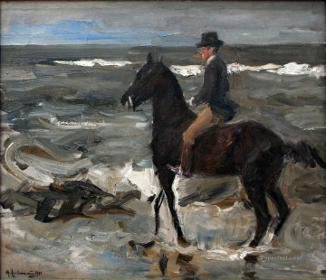 Max Liebermann Painting - Jinete en la playa 1904 Max Liebermann Impresionismo alemán